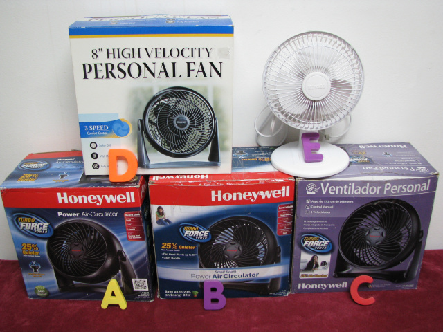 (6) SMALL PORTABLE FANS - Assorted      (# B-3058)