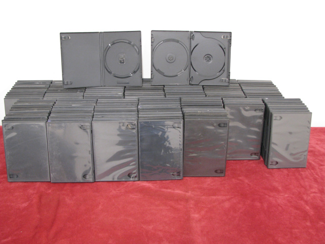 (144) BLACK DVD / CD CASES - Empty 